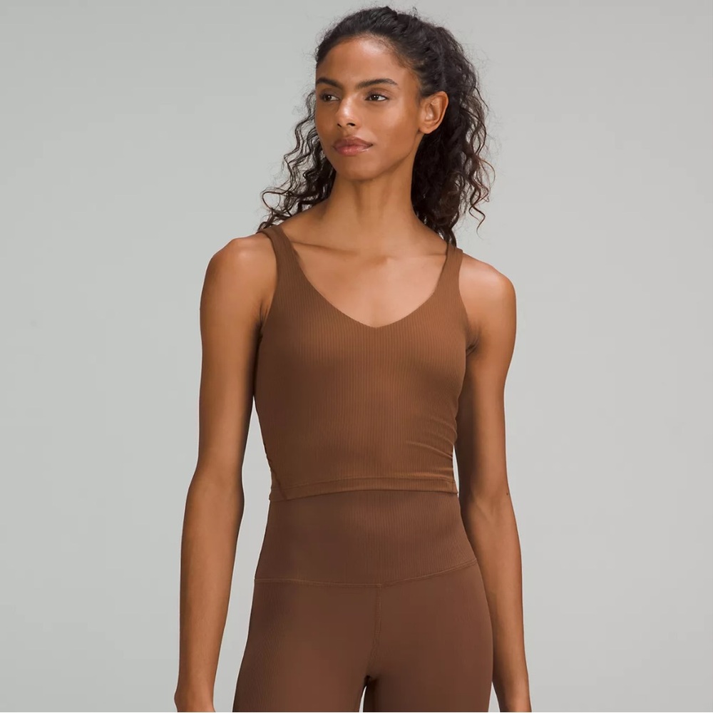 Sz 8 Brown Ribbed lululemon align Cropped tank